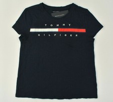 NWT Girl's Tommy Hilfiger Short-Sleeve Tina Tee T Shirt CBlock Navy L 12-14