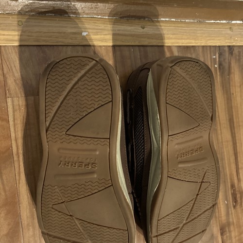 Sperry Top Sider Youth Kids Sz 5M Boat Shoes Brown Leather Moc Toe Casual Loafer - Picture 10 of 11