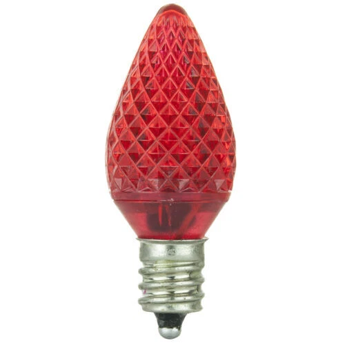 6PK C7 LED Red Replacement Christmas Light Bulb, Shatterproof Bulb, E12, 0.4W - Image 2 of 2