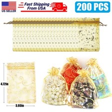 50/200pcs 4x5 inch Gift Wrap Bags Drawstring Pouches Party Wedding Gift Bags USA