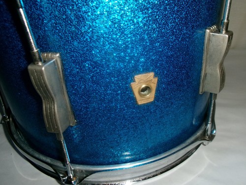 Ludwig Tom 1964 tambor azul brillo club fecha 12x8 insignia clave - Imagen 3 de 19