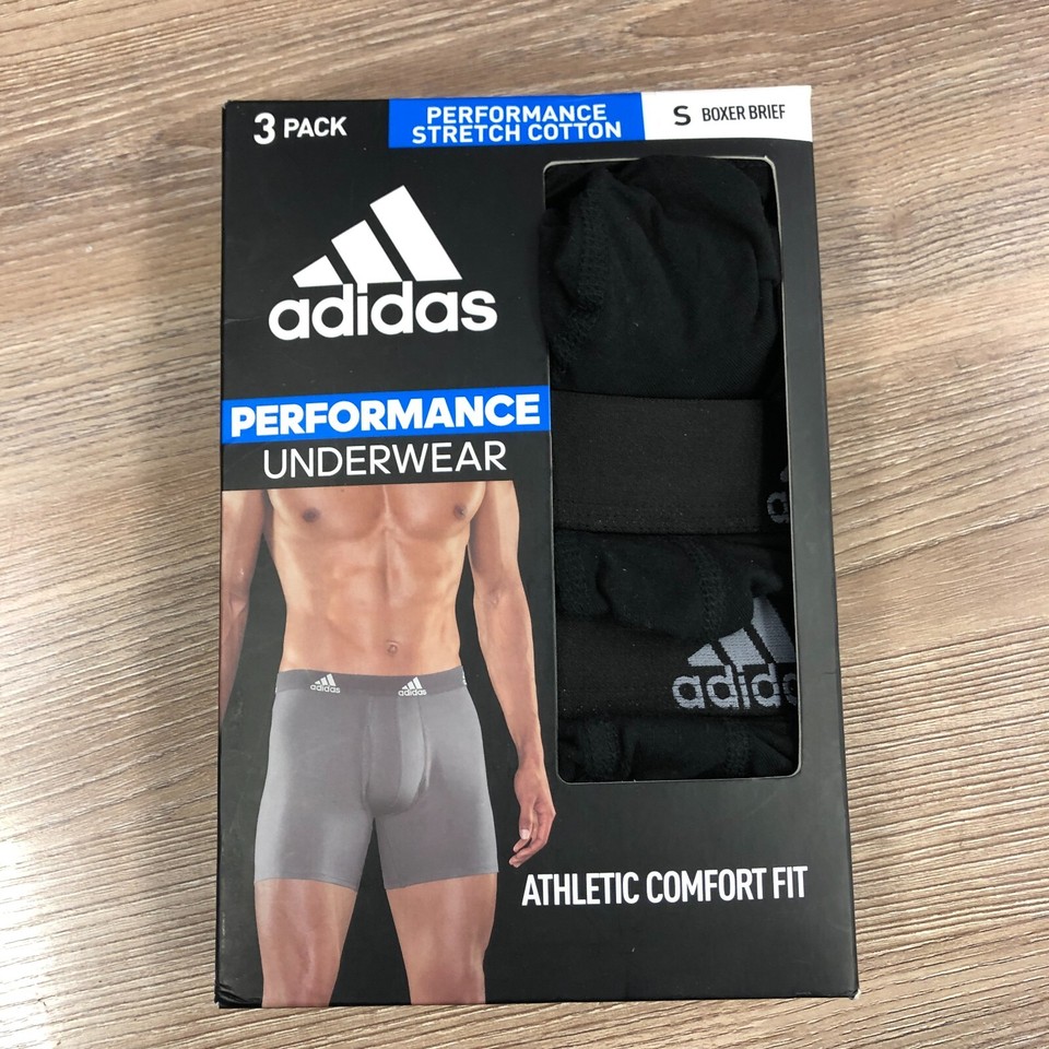 Adidas Performance Stretch Underwear Cotton 3 Pack Boxer Briefs Men's