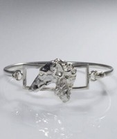 Borzoi 3D Kopf Starres Armband In 925 Silber Luce