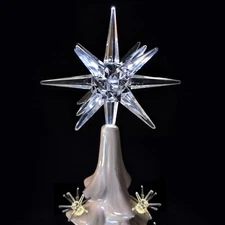 Large Clear Moravian Sputnik Star Topper for Ceramic Christmas Trees Bulb *NEW*