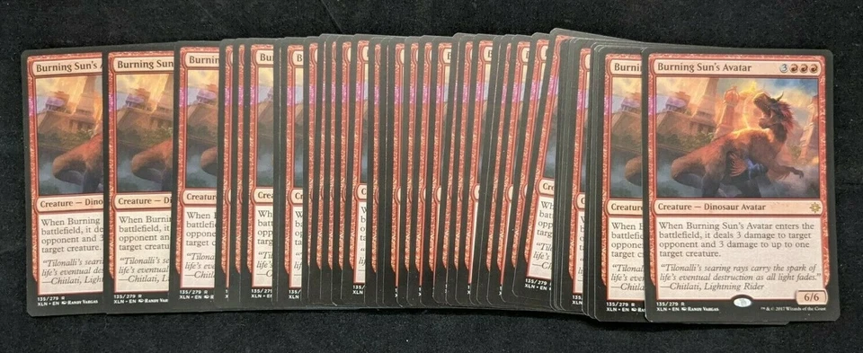 MTG Magic The Gathering Burning Sun's Avatar Ixalan Common Misprint NM - Image 3 of 4