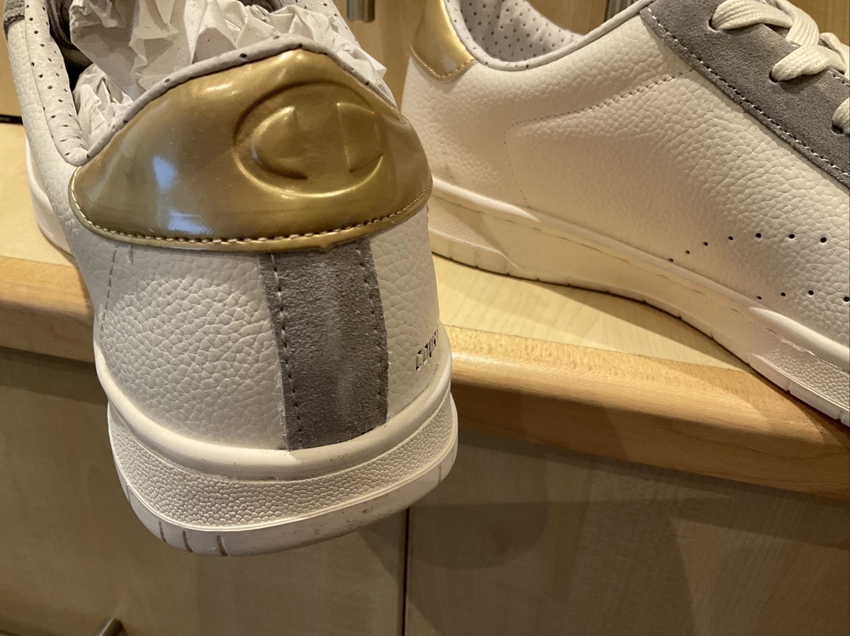 Mens white and gold trainers sale