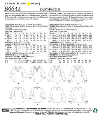 Patron Butterick 6946/D5 - Chemise et short