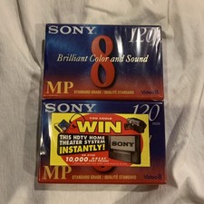 2 pack Sony Video 8 MP Standard Grade 120 Minutes Video Cassette Tape New