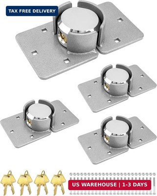 Solid Steel Puck Lock Set with Hasp - Reinforced Security Design for Trucks, Van