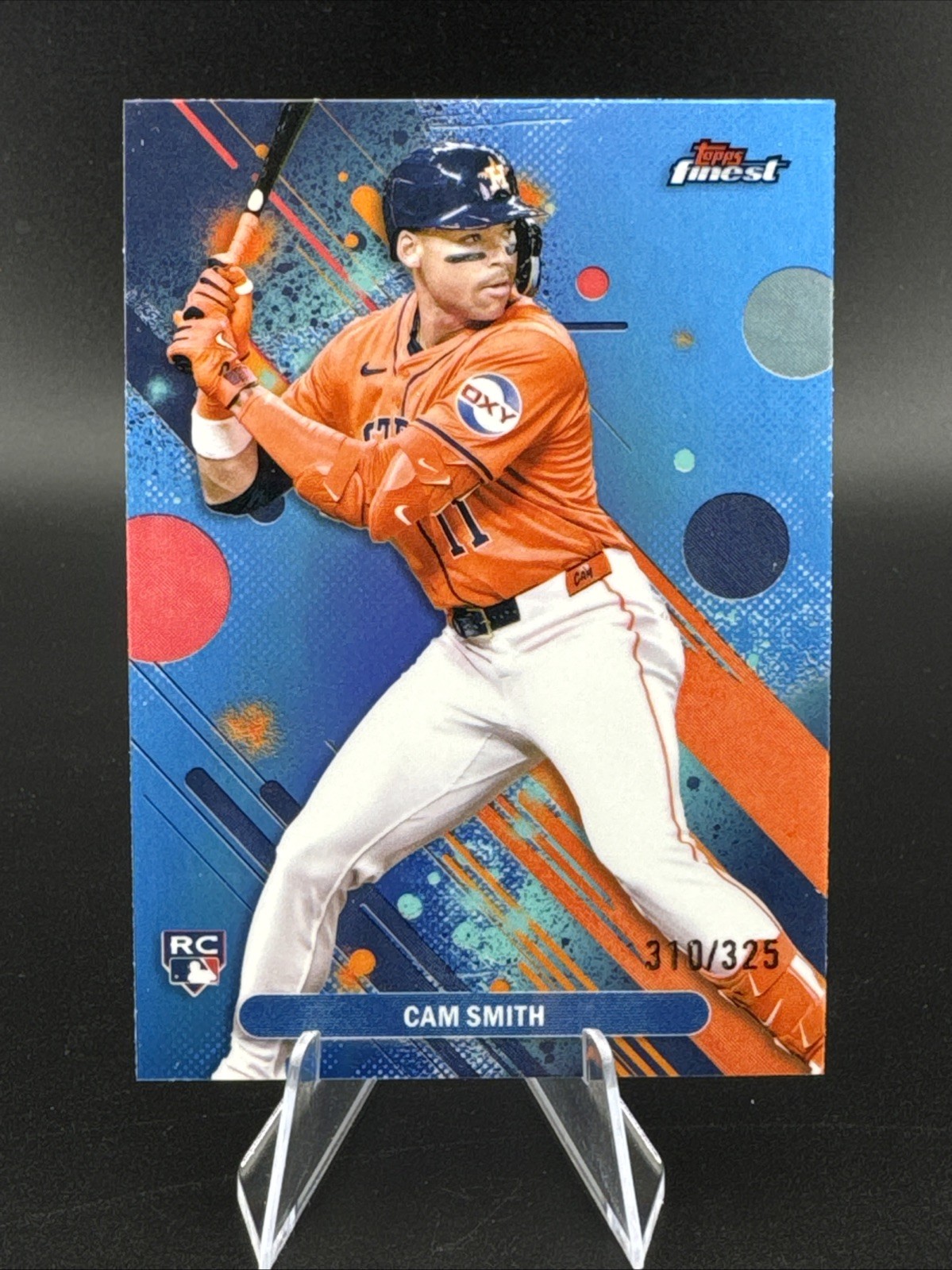 2025 Topps Finest Cam Smith Sky Blue Refractor Common 310/325 Astros