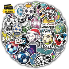 100 Pcs Soccer Stickers for Boys Girls, Cool Sport Stickers for Water Bottle, La