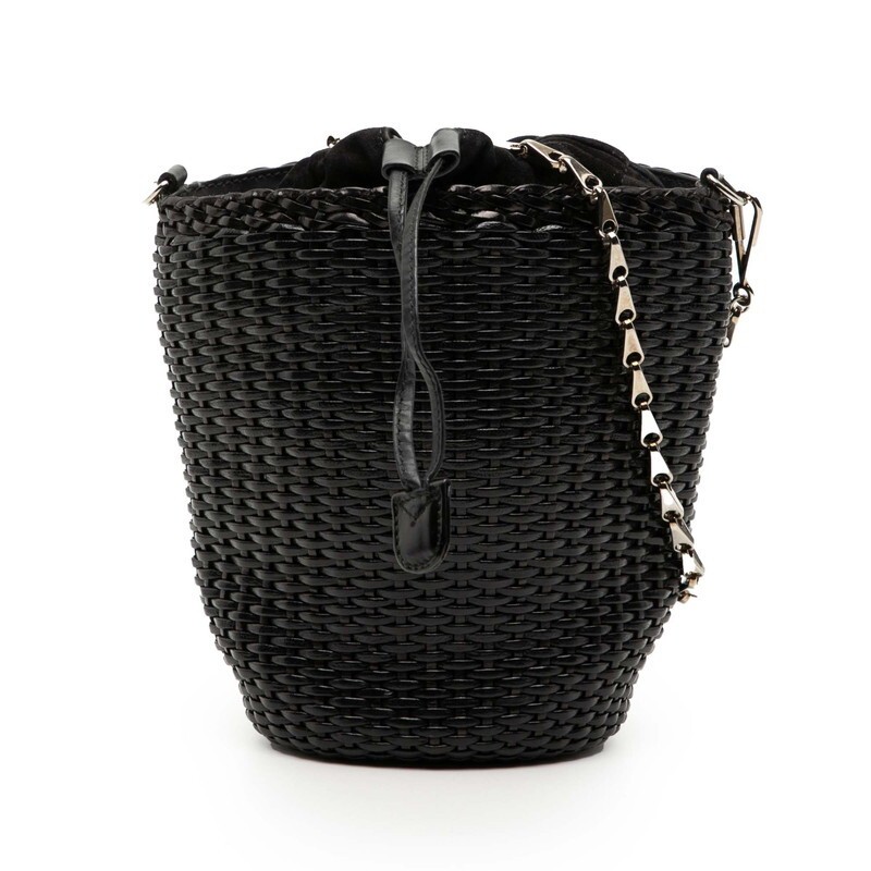 Borsa a tracolla Gucci in pelle scamosciata nera con coulisse vintage autentica