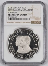 1976 Domincan Republic Platium (0.9421 OZ APW) Only 10 Minted / NGC PF69 UCAM