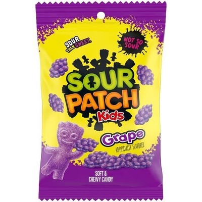 Sour Patch Kids Grape Sour Sweet Flavor Soft Chewy Gummy Candy 8 oz. 2 pack