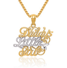 14K Solid Yellow Gold Daddys Little Girl Necklace
