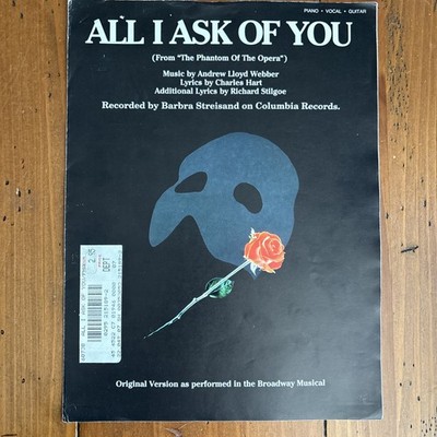 All I Ask of You | Phantom of Opera Sheet Music | Andrew Lloyd Webber 1986