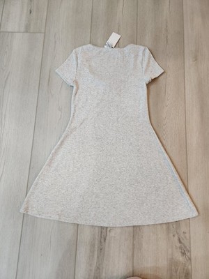 Women's Dress - Brand New H&M Divided Pointelle-Jersey Light Gray Size M Medium