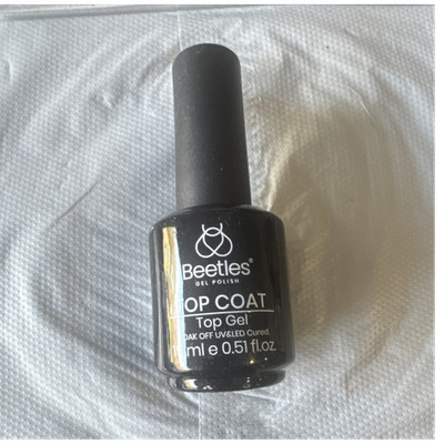 beetles Gel Polish Clear Shiny Top Coat Soak Off UV/LED Cured 0.51 fl oz