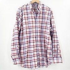 PETER MILLAR Shirt Size Extra Large Button Down 100 Cotton Tartan Check Checks