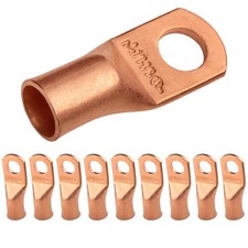 10pcs 1/0 AWG 3/8" Stud Battery Lugs, Heavy Duty Wire Lugs, Ring Terminals,...
