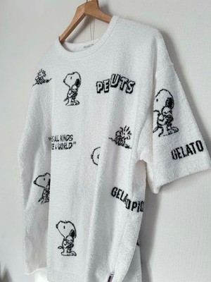 Gelato Pique x Peanuts Snoopy Damen Kurzarm Roomwear Oberteil Lrg Neu Etikett