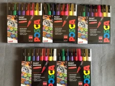 Posca Paint Markers Permanent Fine Tip - 5 Brand New Packs (40 Markers) HALF RRP