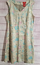 Oscar de La Renta Company  Women’s  Size 14 Floral Sleeve Dress Sheath Beige