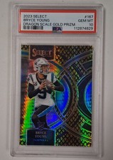 💎🐉#2/10 Bryce Young PSA 10 2023 Select Gold Dragon Scale Prizm Rookie #167 RC 