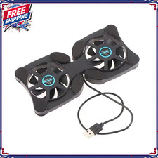 Foldable Slim Dual USB Cooling Fan Pad Fans Cooler Stand for Laptop PC Notebook
