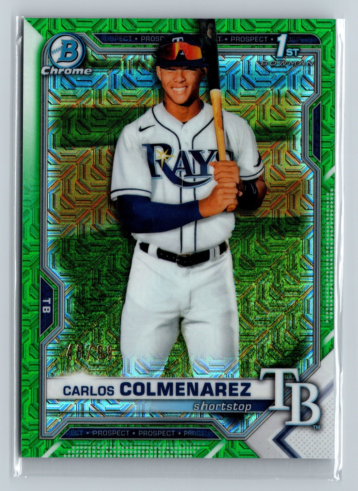 2021 Bowman Chrome #BCP-238 Carlos Colmenarez Prospects Green Refractor #/99