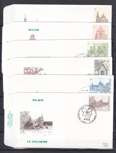 [LG79394] Belgium N°2217/2222FDC Architecture First Day Cover COB € 13,00 SUPERB