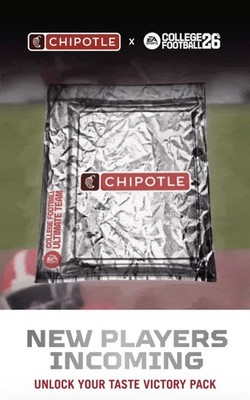Chipotle NCAA 26 Football Taste Victory College Ultimate Team Pack Cut Pack