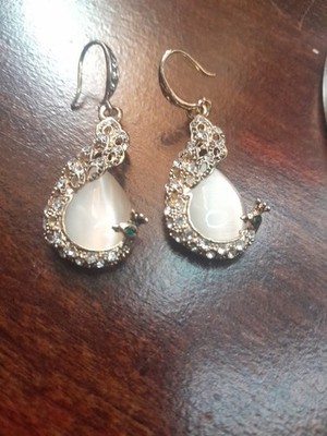 Dangling Peacocks Pierced Earrings