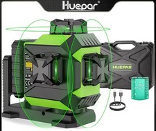 Huepar 703CG 360 Laser Level with 12 Lines for 3D Self-Leveling and Cross-Line