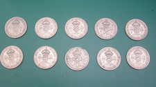 GB UK.  George VI.  1937 - 1946 Florin Set . 10  circulated coins  KM # 855