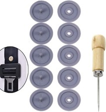 Universal Seat Belt Buckle Button Stopper Clips Light Gray 2 Pack