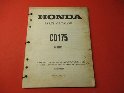 #ad OEM ORIGINAL HONDA PARTS CATALOG MANUAL CD175 $29.99
