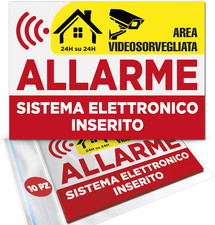 10 Adesivi ALLARME E VIDEOSORVEGLIANZA Formato Cm 10X7 | Etichette Dissuasive De