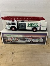1989 HESS TOY FIRE TRUCK WITH LADDER Bank WITH SIREN LIGHTS FLASHERS NEW