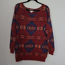Denim & Supply R L tribal western boatneck dropped shoulder sweater Sz S