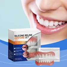 Silicone Denture Set Fit Temporary Orthodontic Teeth Dentures Oral Hygiene Care 