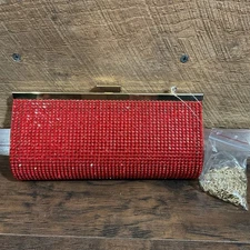 Charming Charlie RSVP Clutch- Red & Gold Dazzle 8x4