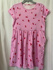 Wonder Nation Pink Cherry Dress Girls Play pockets Many sizes NEW