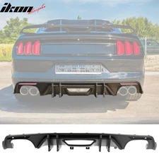 Fits 15-17 Ford Mustang Speed Style Rear Bumper Lip Diffuser PP 4PCS Matte Black