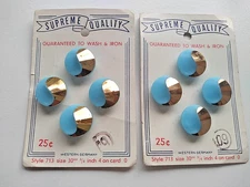 Vintage Supreme Quality Blue Gold Yin Yang Buttons Western Germany