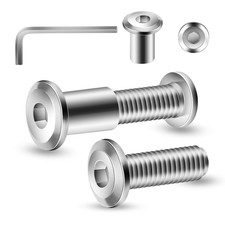 20 St&uuml;ck Verbindungsschrauben M4 x 25mm, H&uuml;lsenschrauben, M&ouml;belschrauben, M&ouml;belv