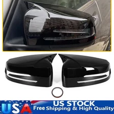 Glossy Black Wing Mirror Cover Cap For Mercedes Benz W204 W176 W212 CLA250 C63