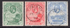 ST HELENA 1922 KGV DEFINITIVE TRIO VERY FINE CDS USED. STANLEY GIBBONS 89-91.