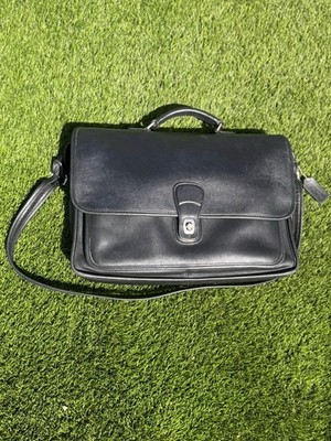 Vintage Coach Black Leather Metropolitan Bag 5180 Messenger