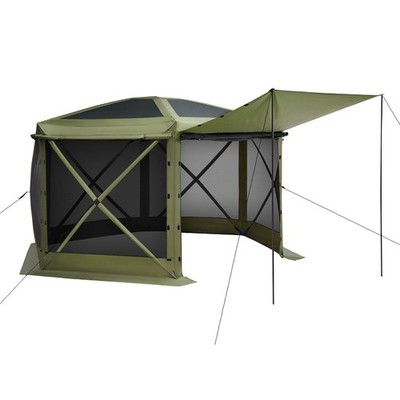 12x12ft Rear-Zip Entry Screen Tent Optimized Air Circulation System Green
